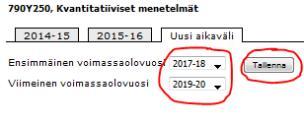 Kuvaukset Kuvaukset -kohdassa voi syöttää opintokohteille uusia kuvaustietoja tai muokata ja päivittää mahdollisia edellisestä oppaasta kopioituja kuvauksia.