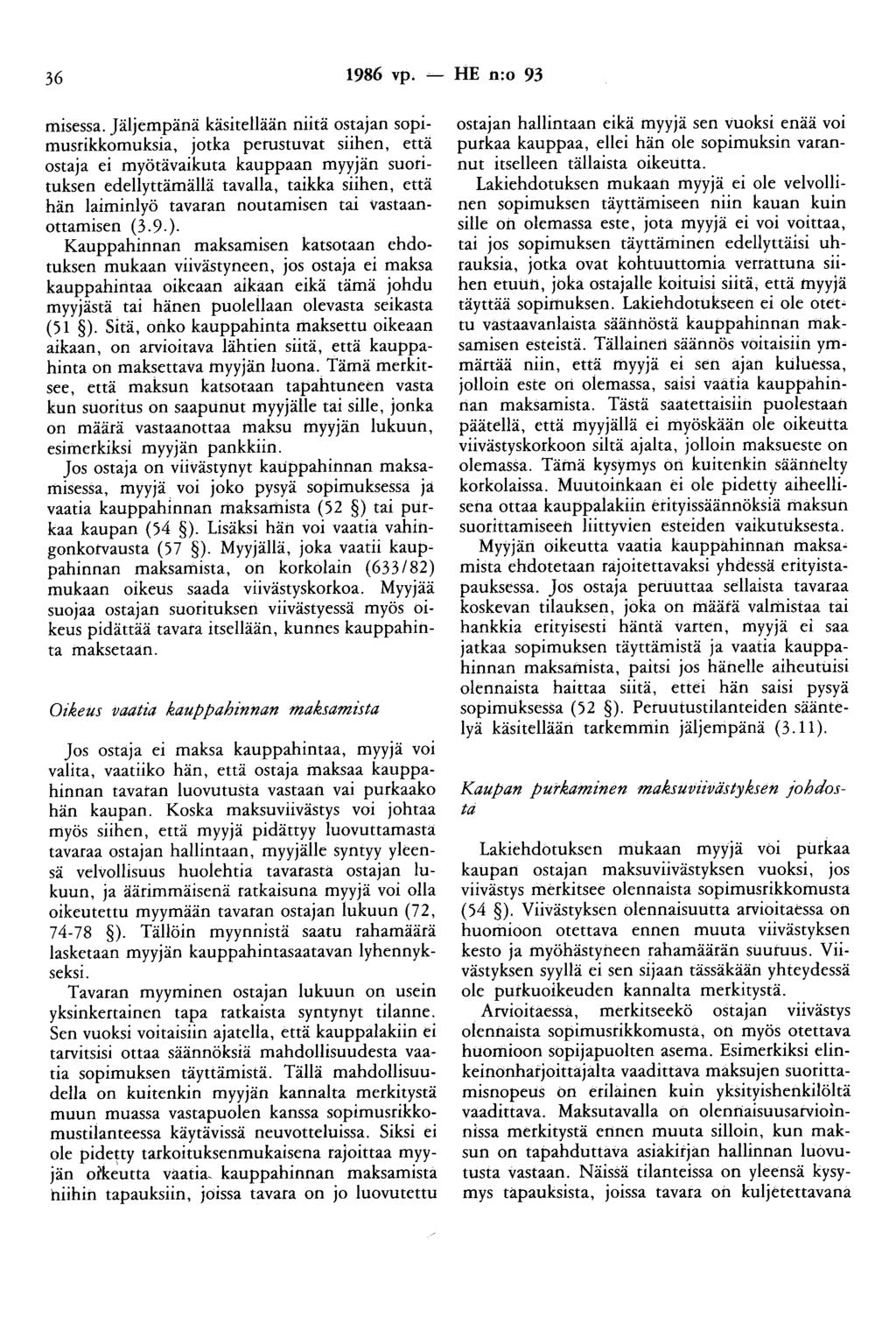 36 1986 vp. - HE n:o 93 misessa.