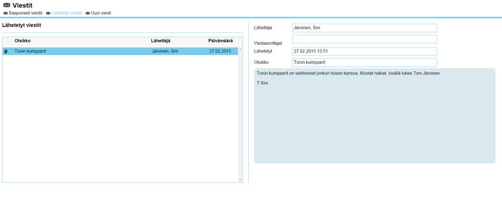 Viestit & Luvat Viestit Lähetetyt viestit 1.