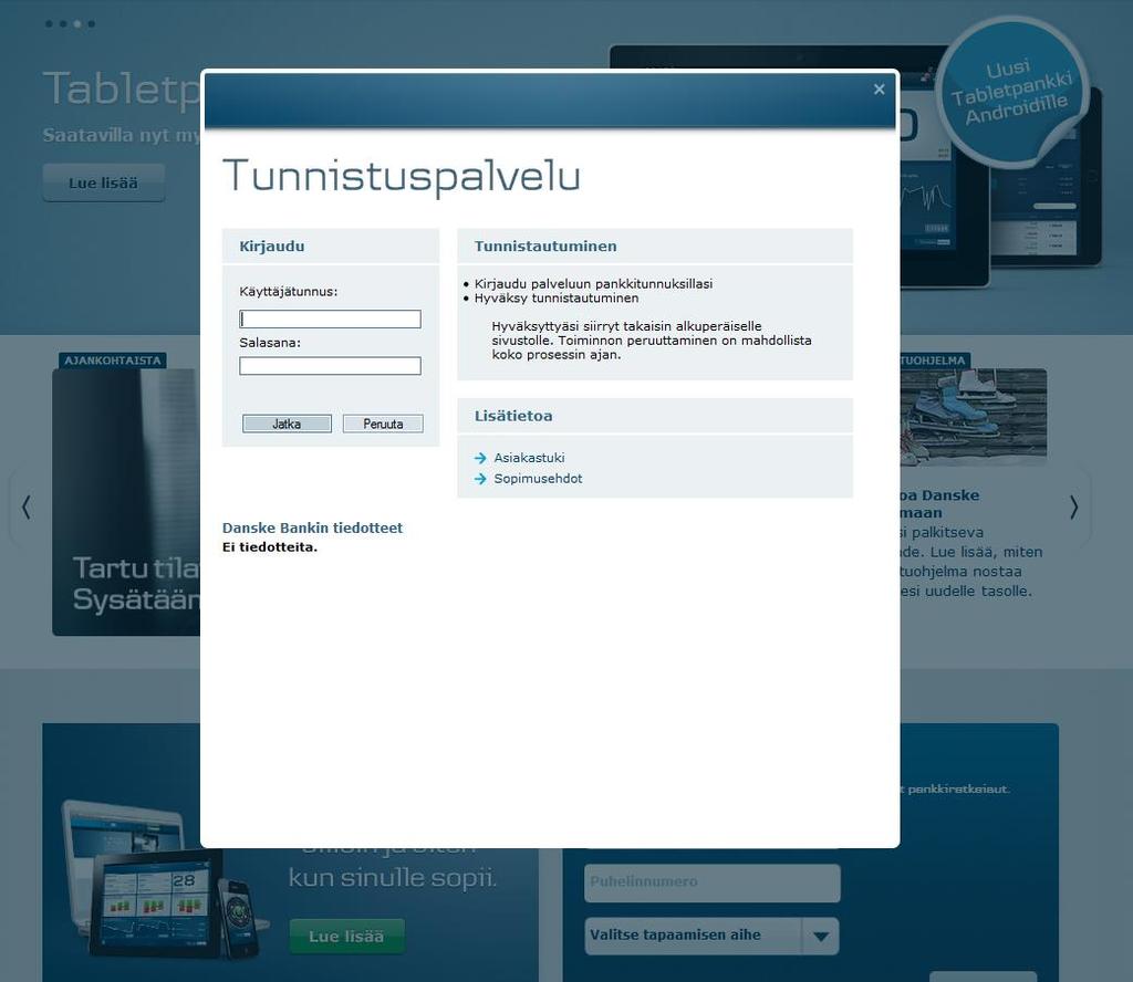 Uusi tunnus / Unohtuiko salasana