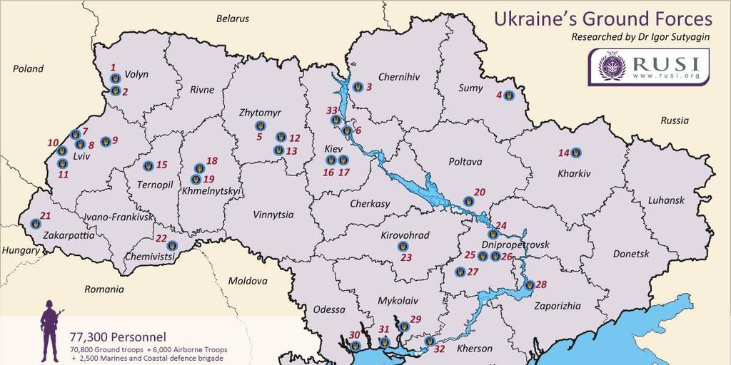 21 2.4 Ukrainan armeija Kriisin puhkeaminen Itä-Ukrainassa on skenaario, johon Neuvostoliitolta asevoimansa perinyt Ukraina ei ollut valmistautunut.