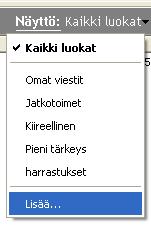 VIESTIEN LAJITTELU Napsauta postilaatikossa otsikkokenttiä (esim.