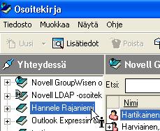 THK - Hannele Rajaniemi 13 OSOITEKIRJA 2(2) Voit lisätä yhteystietoja myös