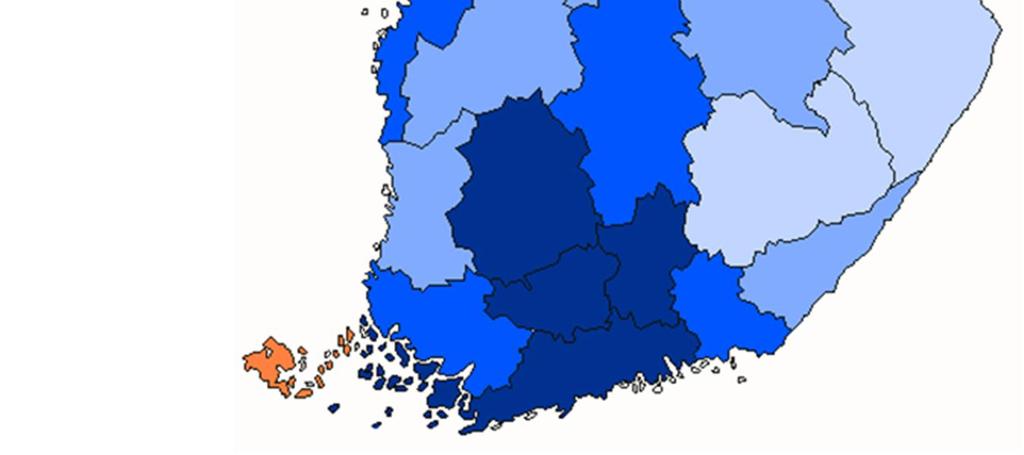 Kuvio 2 Yritysten arviot toimintaedellytyksistä sijaintipaikkakunnalla suuralueittain, yhdistelmä seuraavista