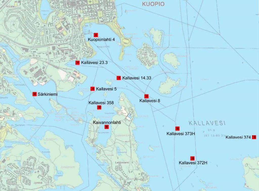 Savo-Karjalan Ympäristötutkimus Oy 43 Kuva 44. Vesistöhavaintopaikkojen pohjanläheisen vesikerroksen kokonaistyppi- ja nitraattityppipitoisuudet tammi-joulukuussa 2016.