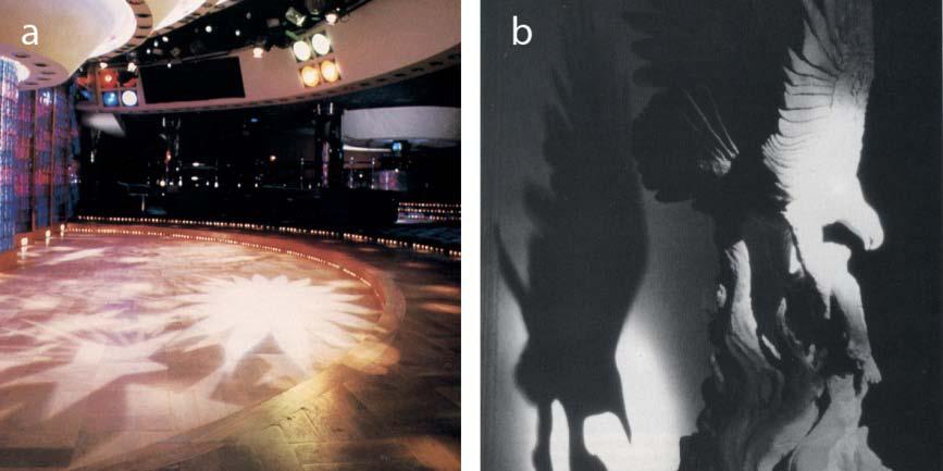7 KUVA 2. a) Gobojen ja b) varjojen käyttöä (Jankowski 1987, 47; Kellog Smith & Bertolone 1986, 32.