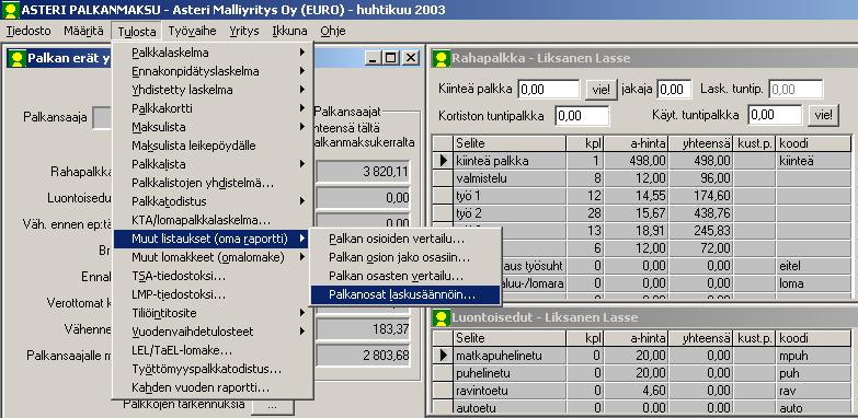 Asteri Palkanmaksu KÄYTTÖOHJEET 125/231 8.