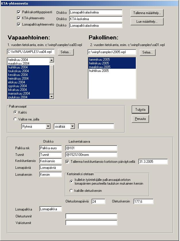 Asteri Palkanmaksu KÄYTTÖOHJEET 129/231 Valitse Tulosta KTA/lomapalkkalaskelma.