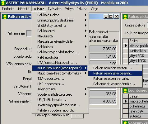 Asteri Palkanmaksu KÄYTTÖOHJEET 85