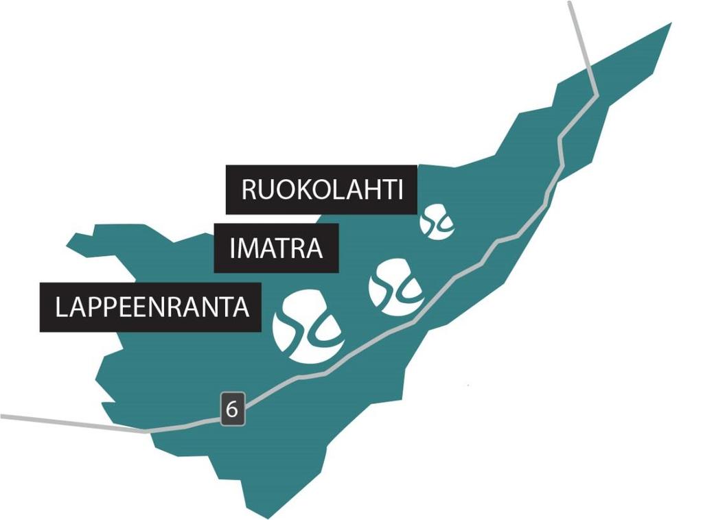 Saimaan ammattiopisto Sampo Toimipisteet Lappeenrannassa, Imatralla ja Ruokolahdella Päätoimisia opiskelijoita noin 3900, joista