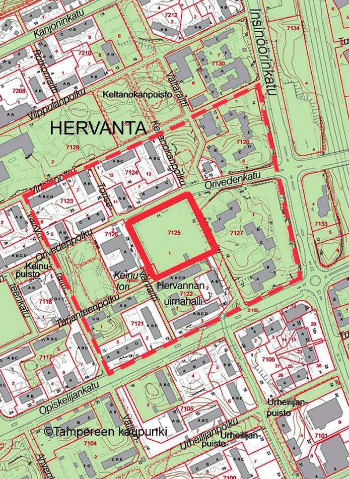 TAMPEREEN KAUPUNKI 2.4.207 HERVANTA, Orivedenkatu, Valtaraitti 2, pysäköintialue asumiskäyttöön. Asemakaava nro 8668 Diaarinumero: TRE: 8669/0.02.