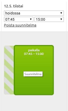 4.1.1 PPH-lasten varahoidon suunnittelu Varaa varahoitoa ominaisuus näkyy vain perhepäivähoidossa olevilla lapsilla.