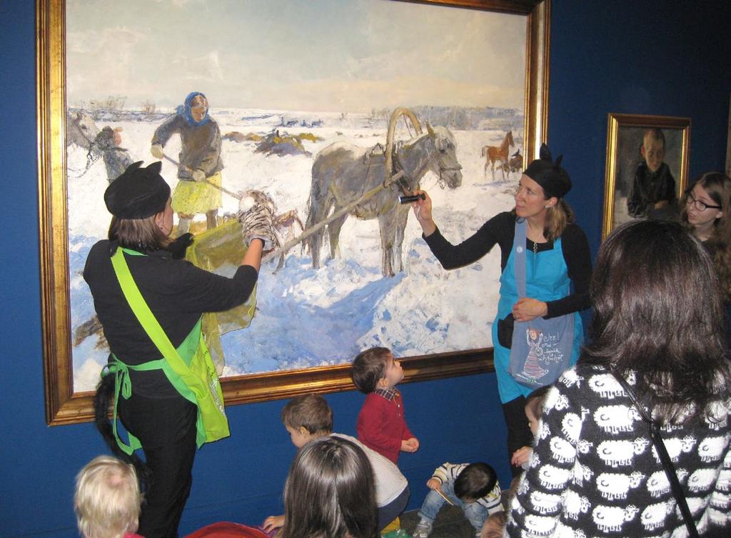Lappeenrannan museot / Satu Ståhlberg Vauvojen musiikki- ja maalaustyöpaja MusArt Moskovan realistisen taiteen taiteen museossa IRRAssa. Amanuenssi Mona Taipale osallistui ICOMin 24.