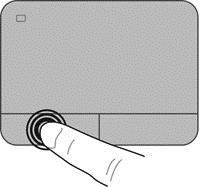 Valitseminen TouchPadin vasen ja oikea painike toimivat kuten ulkoisen hiiren vastaavat painikkeet. TouchPadin eleiden käyttäminen TouchPad tukee useita eleitä.