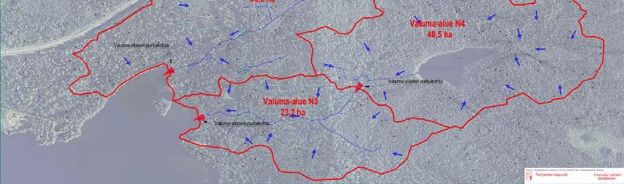 Suunnittelualueen hydrologia ja hulevesireittien nykytila Suunnittelualue on nykytilaisena metsäistä, jonka vaihteleva topografia on muodostanut alueelle suopainanteita.