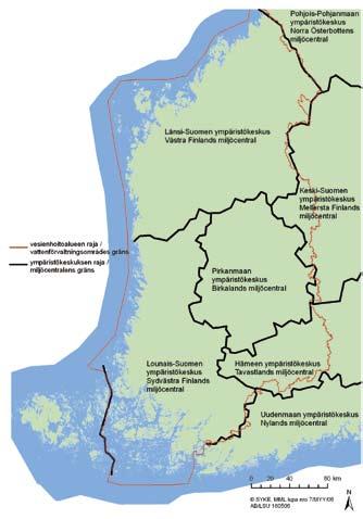 Kansalliset vesienhoitoalueet 1 Vuoksen vesienhoitoalue 2 Kymijoen-Suomenlahden vesienhoitoalue 3 Kokemäenjoen-Saaristomeren-Selkämeren vesienhoitoalue 4 Oulujoen-Iijoen vesienhoitoalue 5 Kemijoen