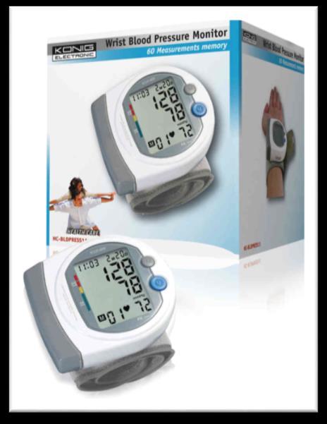 Ranne- verenpainemittari, 36,95 Tarkkaile terveyttäsi mukavasti kotona König -verenpainemittarilla. Mittari on varustettu automaattisella pumppauksella ja -mittauksella.