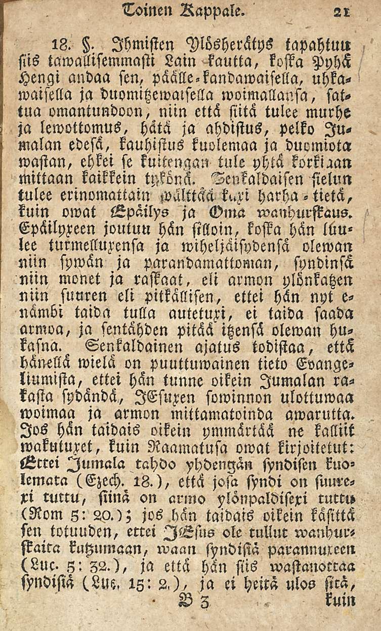 - B 21 Toinen Rappale. 18.
