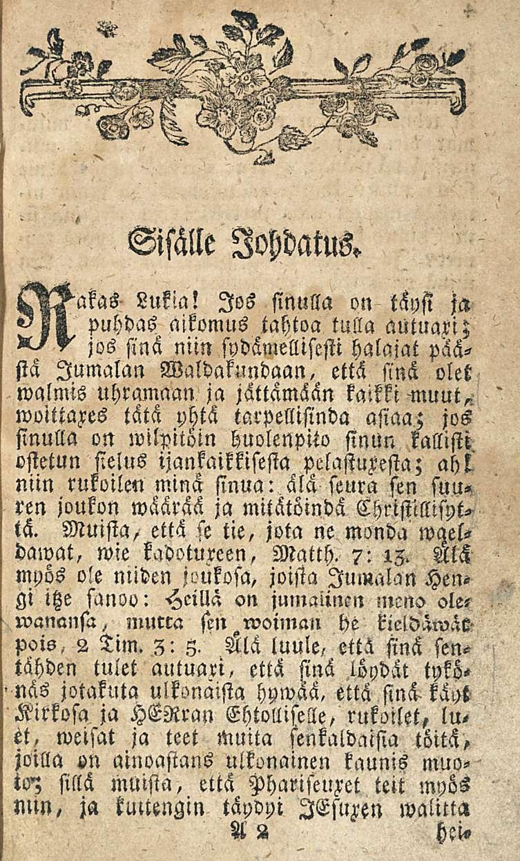 Sisälle Johdatus. Lukia!