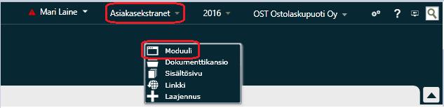 Ota ylävalikosta se sivusto avoimeksi, jonne haluat lisätä Kuitit