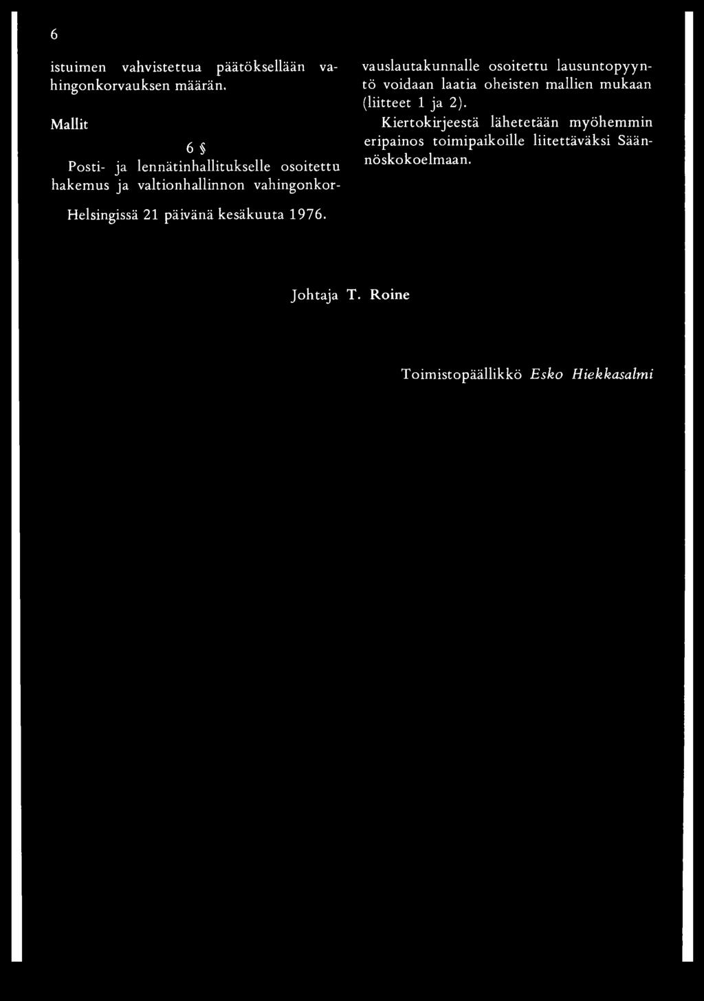 päivänä kesäkuuta 1976.