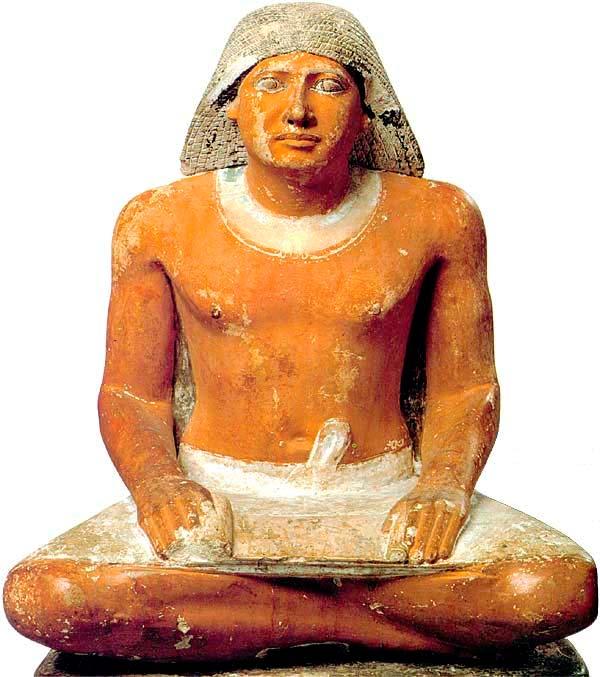 Kirjoitusasento antiikin aikana polvilla: egyptiläinen inen