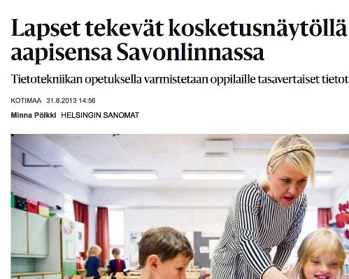 Savonlinnan normaalikoulusta tablet-koulu Koulun strategian uusiminen vuonna 2011 Future Classroom 2020 hanke syksyllä 2012, School 2025 Creating the School of the Digital Age, Koulu 360 (OPH:n