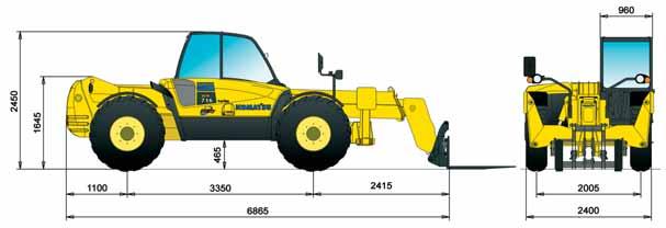 Nostotaulukot ja päämitat Korkeus (m) 17 16 15 14 13 12 11 10 9 30 8 7 6 20 5 4 3 10 2 76 70 G 60 F E 50 D 40 C B A 1000 kg 1250 kg 1500 kg 2000 kg 2500 kg 3000 kg 4000 kg 1 0 0 0,5 m -1-2,4 13 12 11