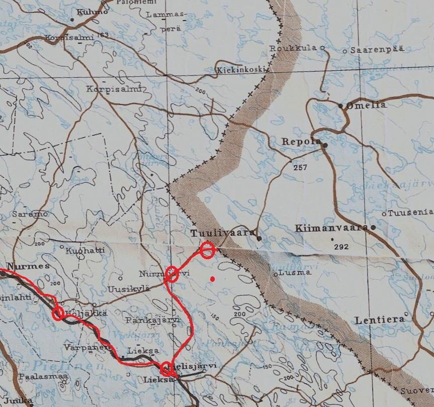 Liikekannallepano ja kohti rajaa 17-20.6.41 joukkoja koottiin Jokikylän Hovilan alueelle. 21.6.41 marssi Höljäkkään 22.