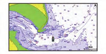 Merikartta: näyttää navigointitiedot, jotka ovat käytettävissä esiladatuissa kartoissa ja mahdollisissa lisäkartoissa.