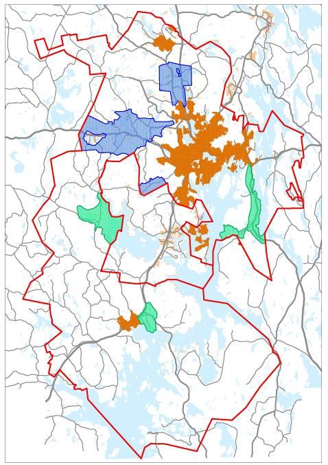 Maaseudun rakennuspaikat 1 2 3 4 5 6 (Raspiojärven maaseututontit) 7 Asemakaavoitettu