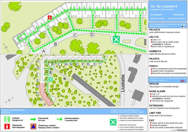 Sivu 8 / 31 3. Rakennuksen turvallisuusjärjestelyt 3.1. Turvallisuuskartat Turvallisuuskartat ovat opastepiirustuksia, joihin on merkitty hätätilanneohjeiden lisäksi turvallisuuteen liittyviä tietoja.