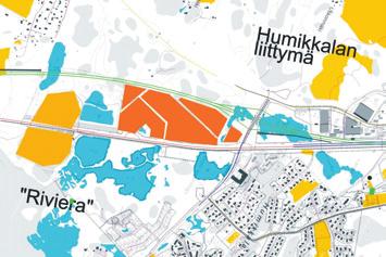 Valtatie 8 Raisio-Nousiainen VAIKUTUKSET 49 Kuva 35. Asemakaavan mukainen maankäyttö on toteutettavissa vaihtoehdossa Sininen.