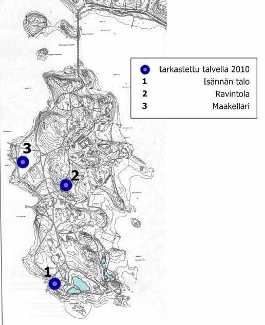 Ravintolan kellaritilat, joihin oli pääsy ravintolan sisältä, olivat lepakoille liian kuivat ja lämpimät. Kellaritilat joihin oli pääsy erillisistä ovista, olivat olosuhteiltaan paremmat lepakoille.