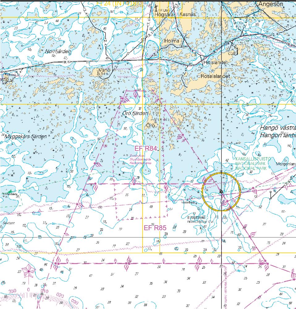 Kuva viitteeksi, karttaotteet ei merikartan mittakaavassa / Bild för referens, kortutdrag inte i sjökortets skala / Image for reference, chart extracts not to scale