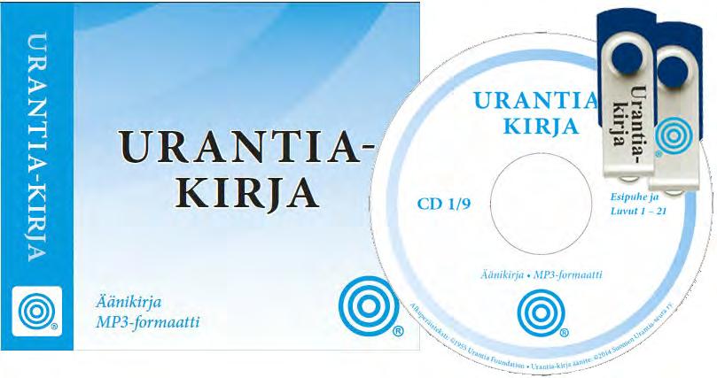 HEIJASTE 3/2017 31 Urantia-äänikirja Äänikirja on saatavana MP3-muodossa CD- ja USB-tallenteena. Kirja sisältää 157 h ääntä ja datan määrä on 5.3 Gb. Lukijana on yksi miesääni ja kaksi naisääntä.