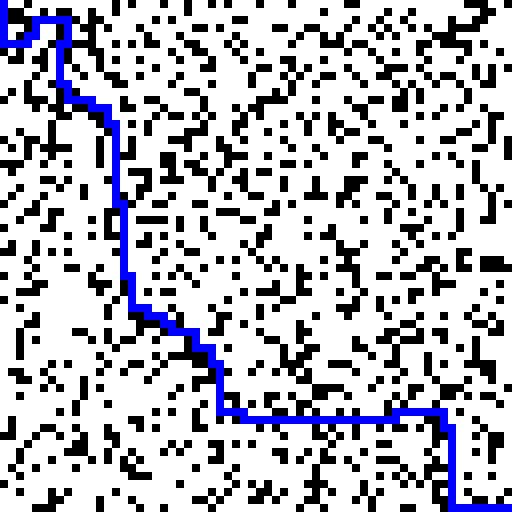 2 64x64 sokkeloiden harvan alustamisen parametrin vaihteleminen ja generoitujen sokkeloiden ulkonäön katselmointi Tällä kokeella pyrittiin ilmaisemaan harvan alustamisen vaikutusta suurempien