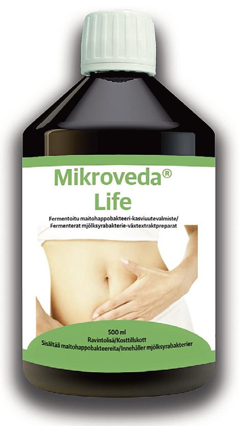 Mikroveda Life Tukee ruoansulatusta, edistää suoliston toimintaa ja toimii osana