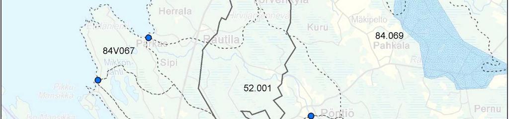 Hankealueen luoteispuolella sijaitsee Pirttijärvi. Hankealueen koillispuolella noin kilometrin päässä virtaa Himanganjoki. Perämeri sijaitsee hankealueesta noin 3 kilometriä länteen.