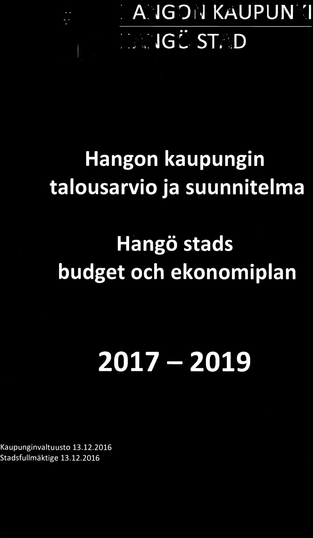 och ekonomipian 2017-2019 Kaupunginvaltuusto