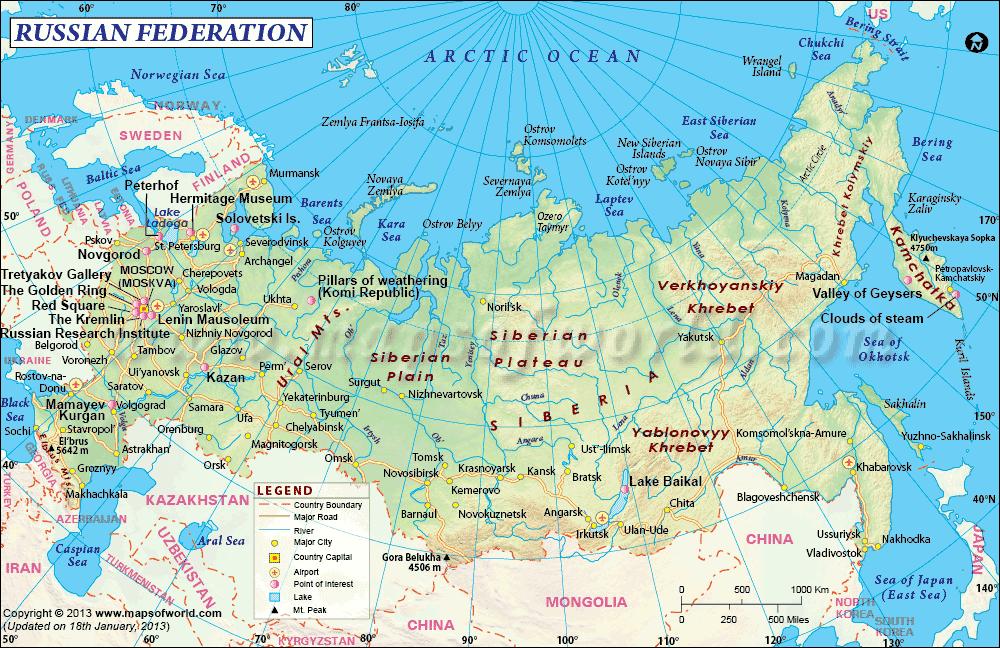 5 Kohdemaana Venäjä Venäjä sijaitsee Itä-Euroopassa ja Pohjois-Aasiassa ja Ural-Vuoret muodostavat maan sisäisen rajan Euroopan ja Aasian välille (Kuva 1).
