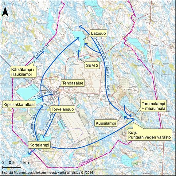 10 KAIVOSALUEELLA VARASTOIDUN VEDEN MÄÄRÄ Kaivosalueella on tällä hetkellä (tilanne 21.11.2016) varastoituna n. 4 Mm 3 vettä.