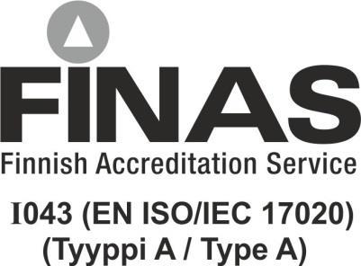 I043/A06/2017 Liite 1 / Appendix 1 Sivu / Page 1(6) AKKREDITOITU TARKASTUSLAITOS ACCREDITED INSPECTION BODY INSTEAM OY Tunnus Code Tarkastuslaitos Inspection body Osoite Address www www I043 Insteam