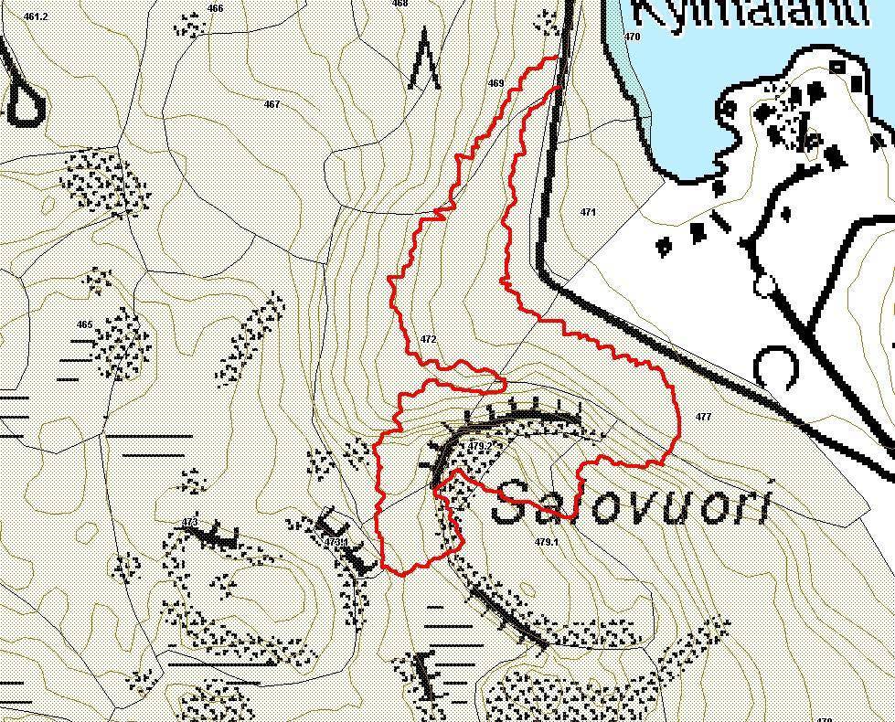 100 m Kuva 14. Isojärvi-Arvajanreitti, Salovuori, kuljettu reitti punaisella. Arvio kohteen kartoitustehokkuudesta Kartoitetut kuviot ovat inventoitu kohtalaisen hyvin. Lajisto Taulukko 30.