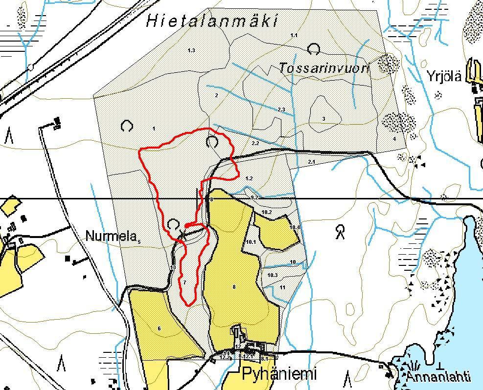 5.13 Pyhäniemi Pyhäniemen kohteella on tarkoitus ennallistaa metsää valkoselkätikalle sopivaksi elinympäristöksi. Metsä on varsin nuorta ja osalla alueesta on jo raivattu lehtipuutaimikkoa.