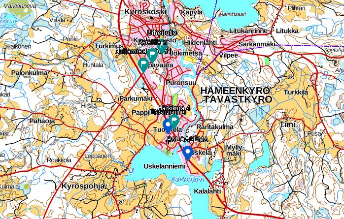 32 Kartta 2. Hämeenkyrön hälytystehtävät julkisiin tiloihin 2013 2015 6.3.3 Ikaalinen Ikaalisten asukasmäärä on, 7 177 ihmistä (https://fi.wikipedia.org/wiki/ikaalinen).