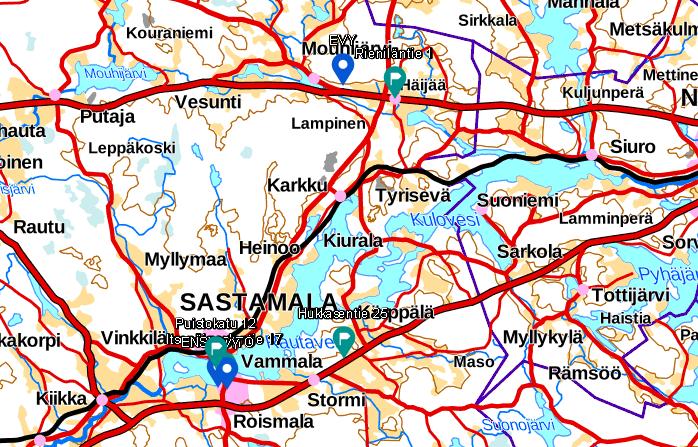 40 Kartta 10. Sastamalan hälytystehtävät julkisiin tiloihin 2013 2015 6.3.17 Tampere Tampereen asukasmäärä on, 228 125 ihmistä (https://fi.wikipedia.org/wiki/tampere).