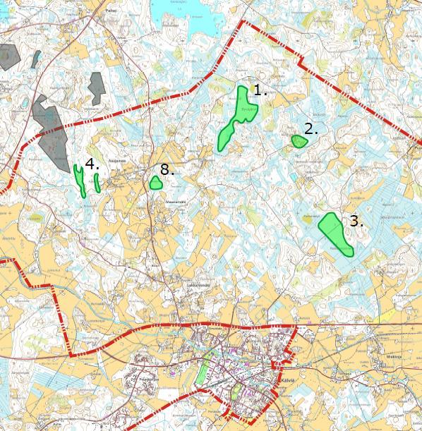 lajeista ympäristöhallinnon Hertta Eliölajit -tietokannan mukaan (Keski-Pohjanmaan ELY-keskus, 2014).