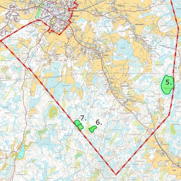 alueellisesti uhanalaista (RT) kasvilajistoa. Rauhoitettua, erityisesti suojeltavaa (LsL.