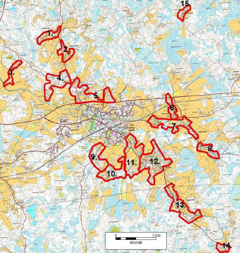 FCG Suunnittelu ja Tekniikka Oy Selostus 47 (78) 1. Asujamaa 2. Maunumäki 3.